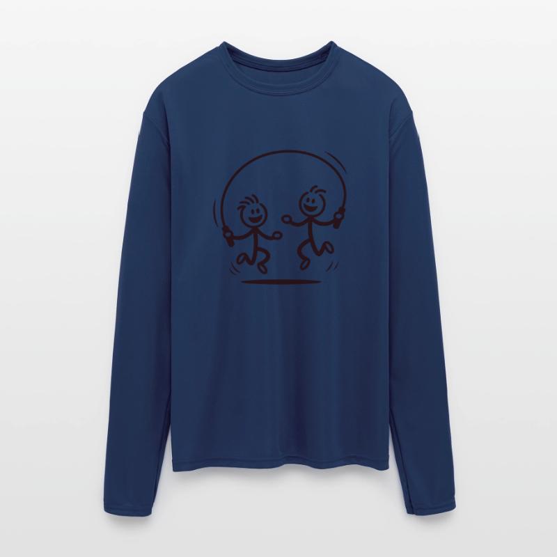 Stick Figures Jumping Rope Vector 1 Color