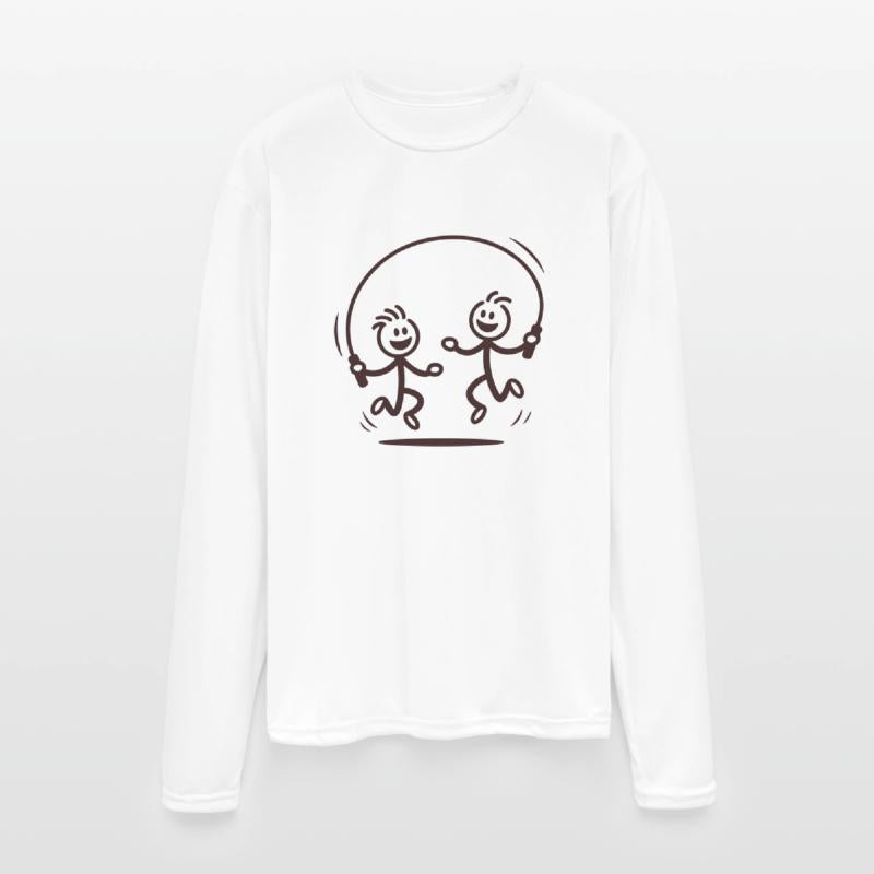 Stick Figures Jumping Rope Vector 1 Color