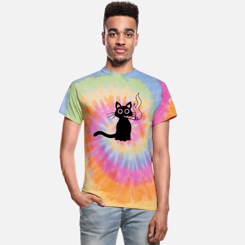 Stoned black cat
