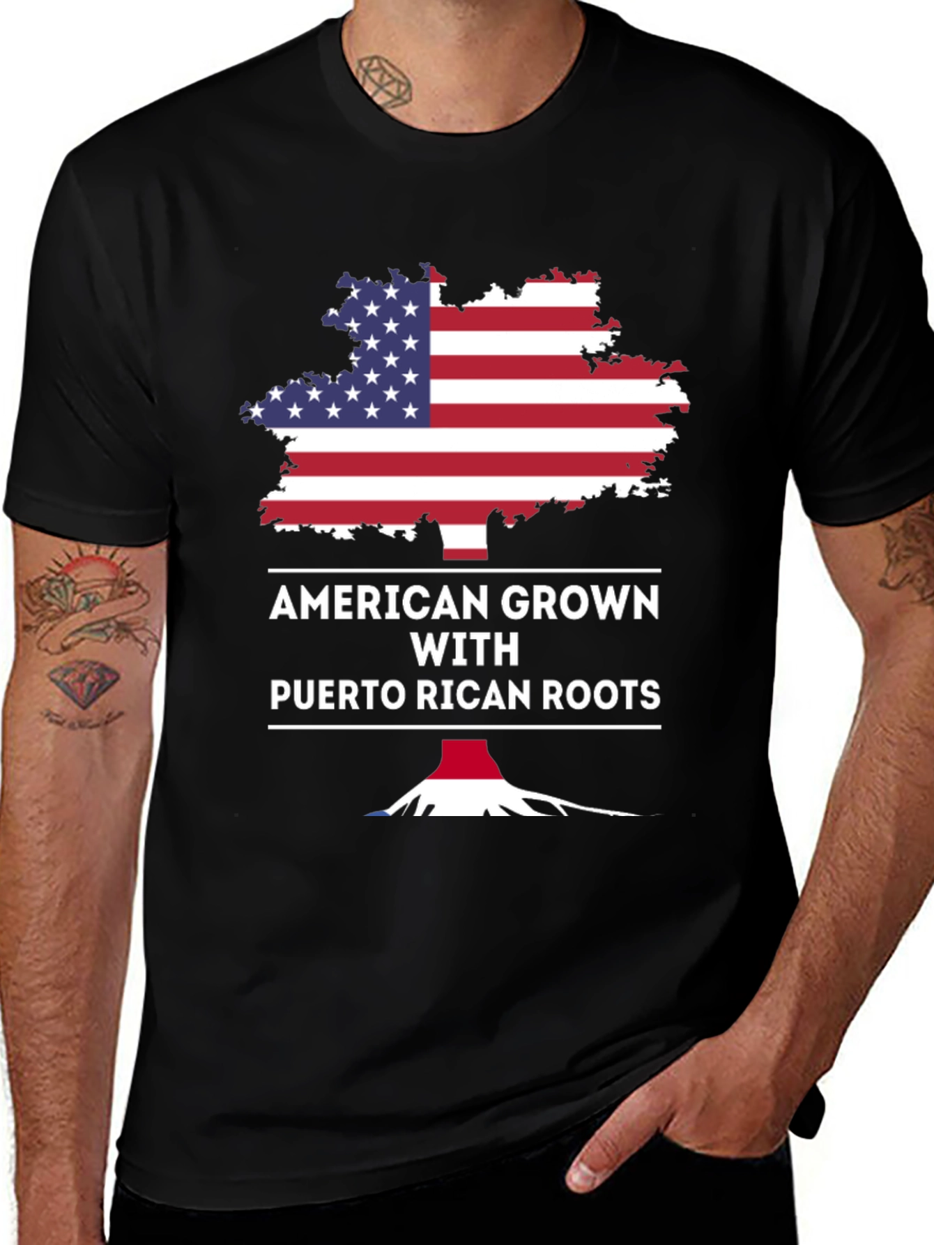 American Grown Puerto Rican Roots T-Shirt