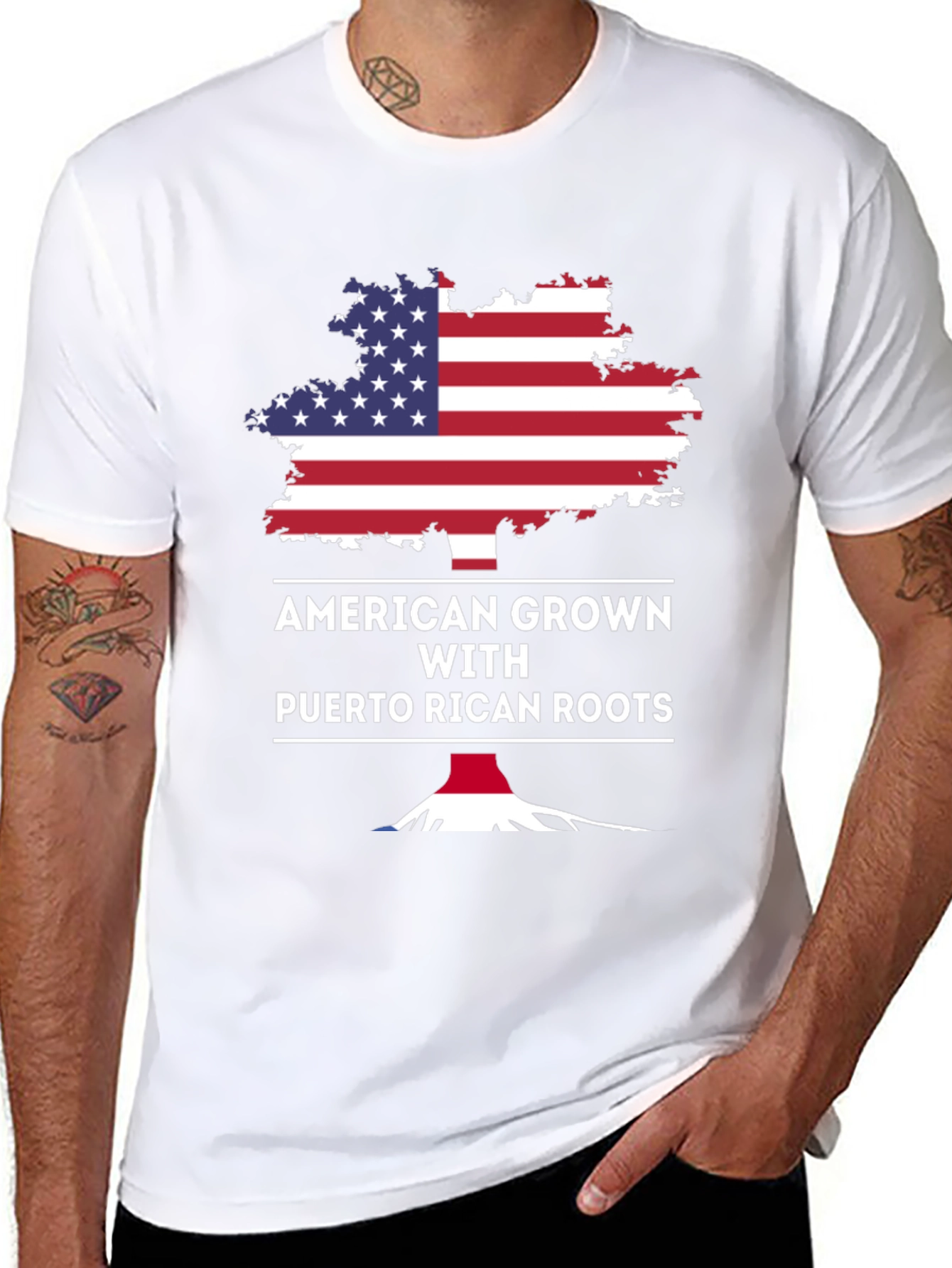 American Grown Puerto Rican Roots T-Shirt