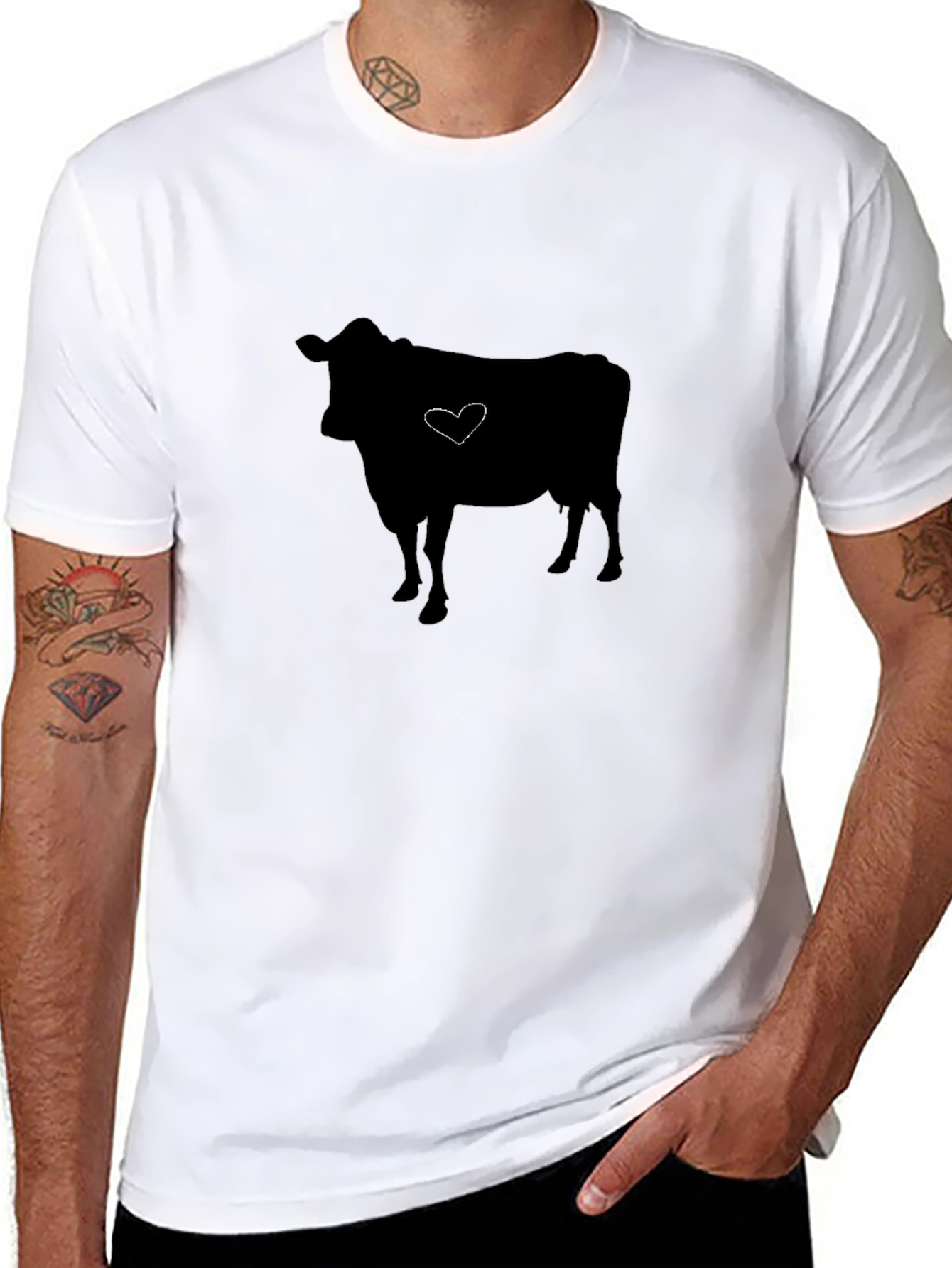 Cow Heart Graphic Tee - Black Unisex T-Shirt
