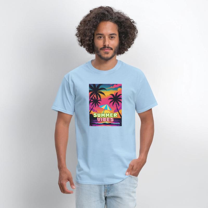 Summer Vibes Retro Sunset, Tropical Beach Palm