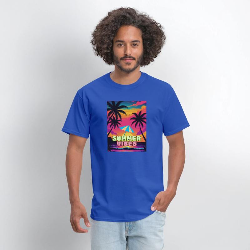 Summer Vibes Retro Sunset, Tropical Beach Palm