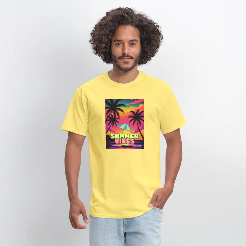 Summer Vibes Retro Sunset, Tropical Beach Palm