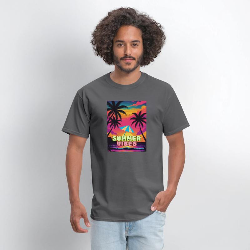 Summer Vibes Retro Sunset, Tropical Beach Palm
