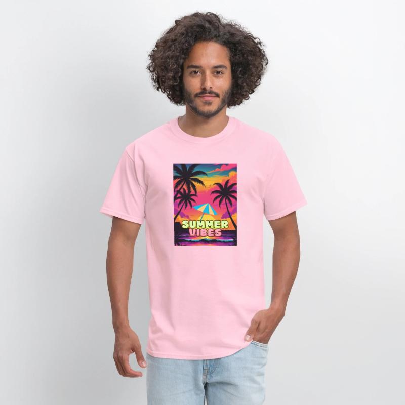 Summer Vibes Retro Sunset, Tropical Beach Palm