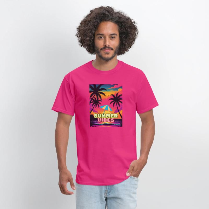 Summer Vibes Retro Sunset, Tropical Beach Palm