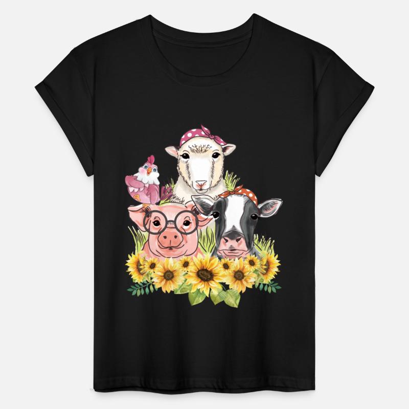 Sunflower Farm Animals Chicken Sheep Cow Pig