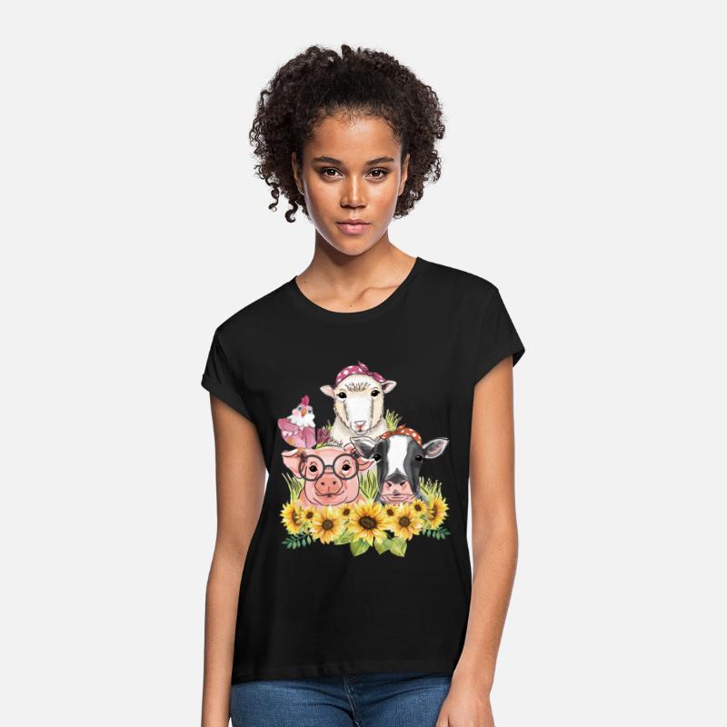 Sunflower Farm Animals Chicken Sheep Cow Pig