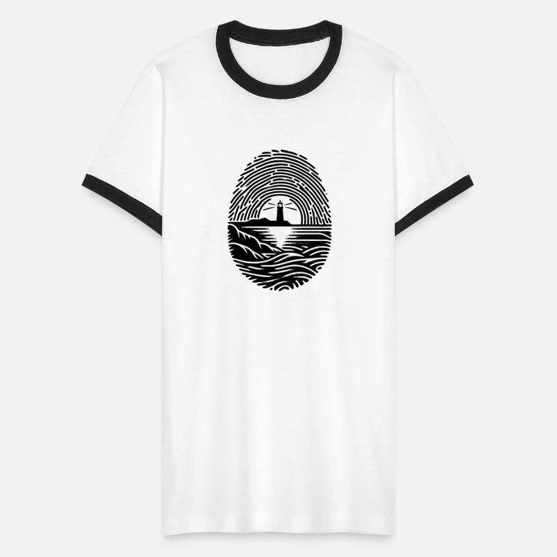 Sunset By The Sea Lighthouse Fingerprint