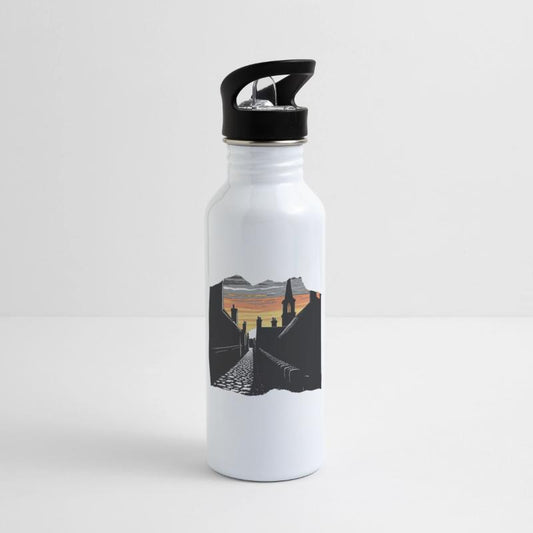 Sunset Over Historic Village Skyline