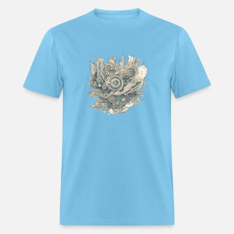 surreal fusion of organic and mechanical elements