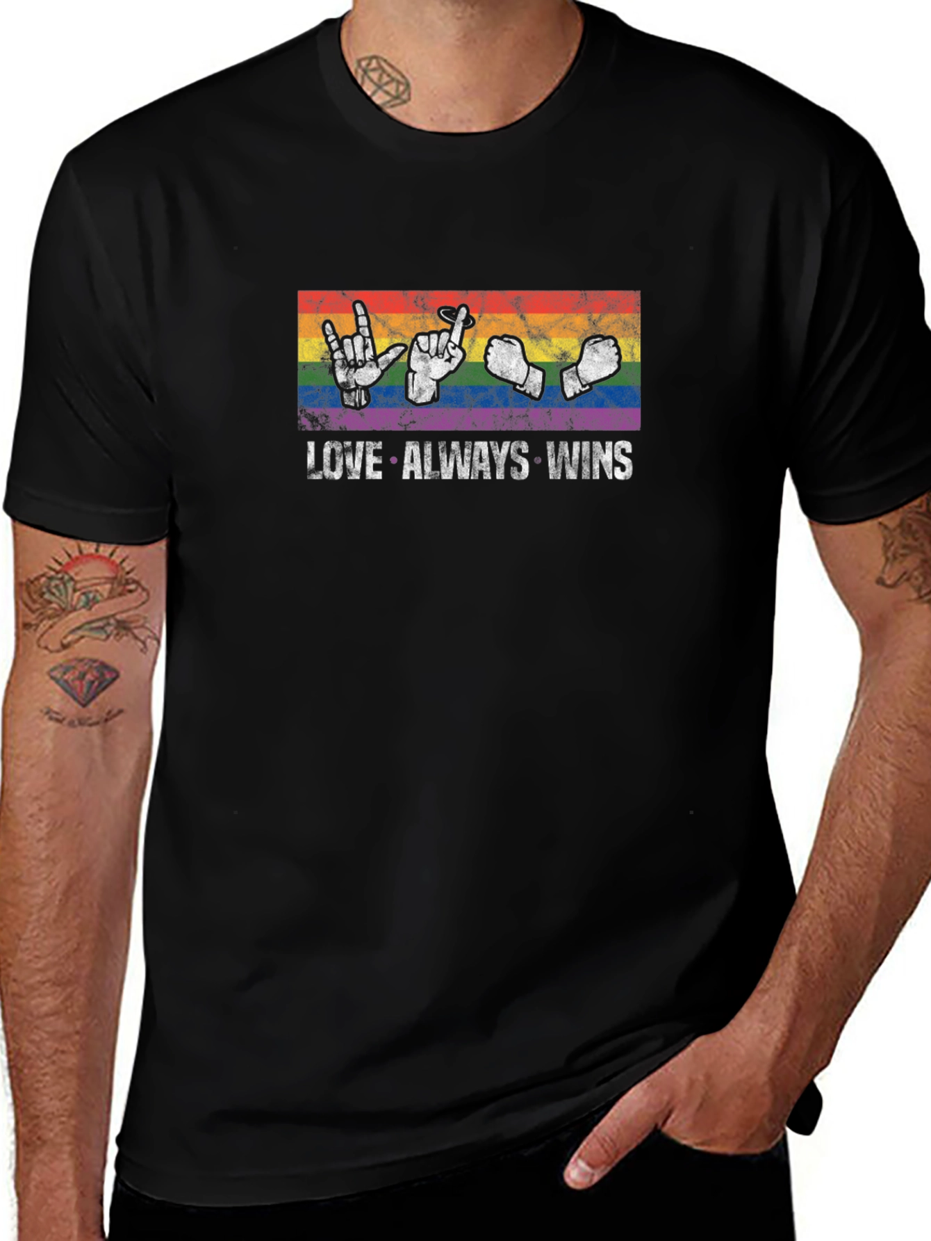 Love Always Wins T-Shirt LGBT Pride Rainbow