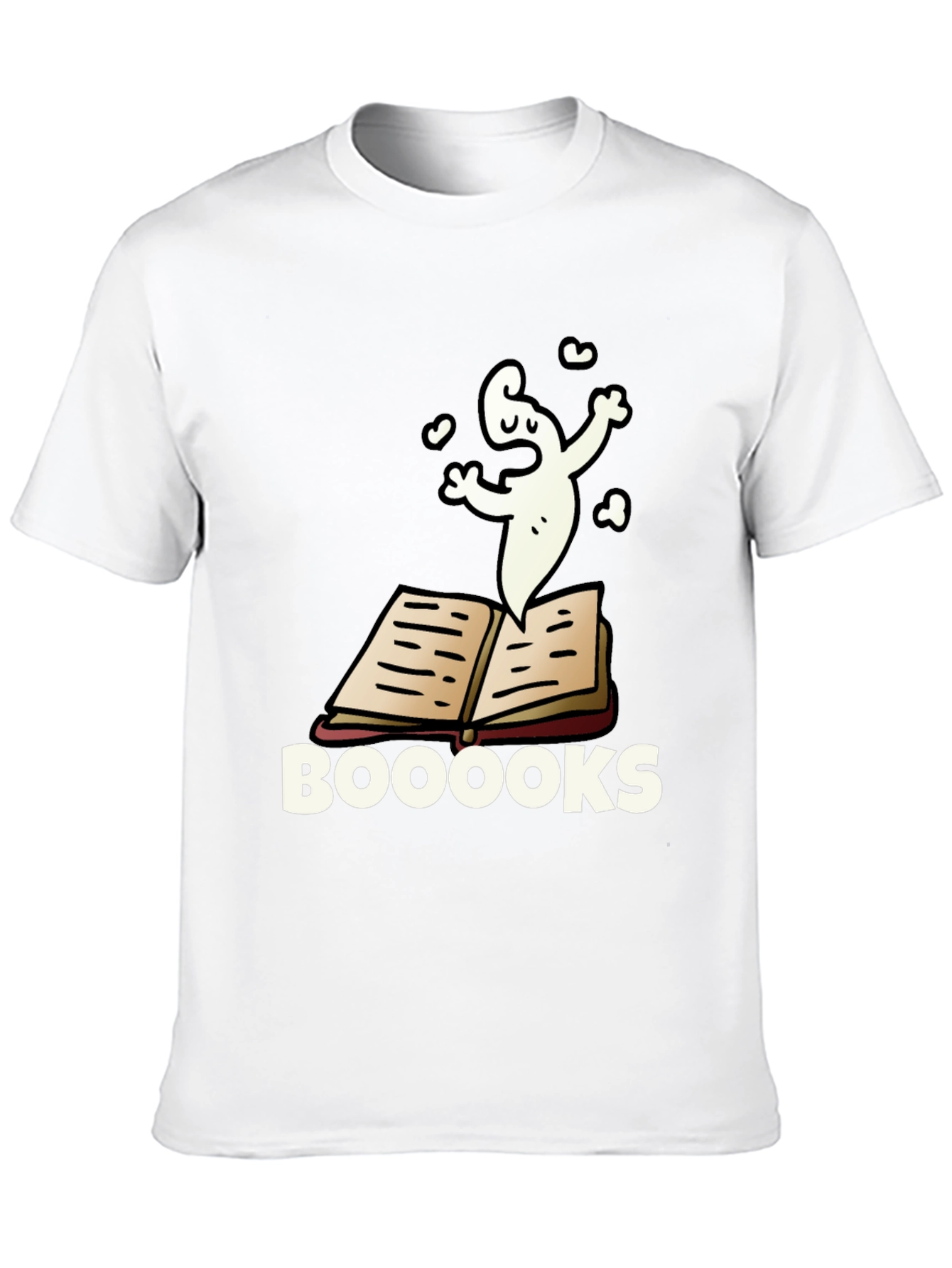 Booooks T-Shirt - Funny Ghost Reading Tee
