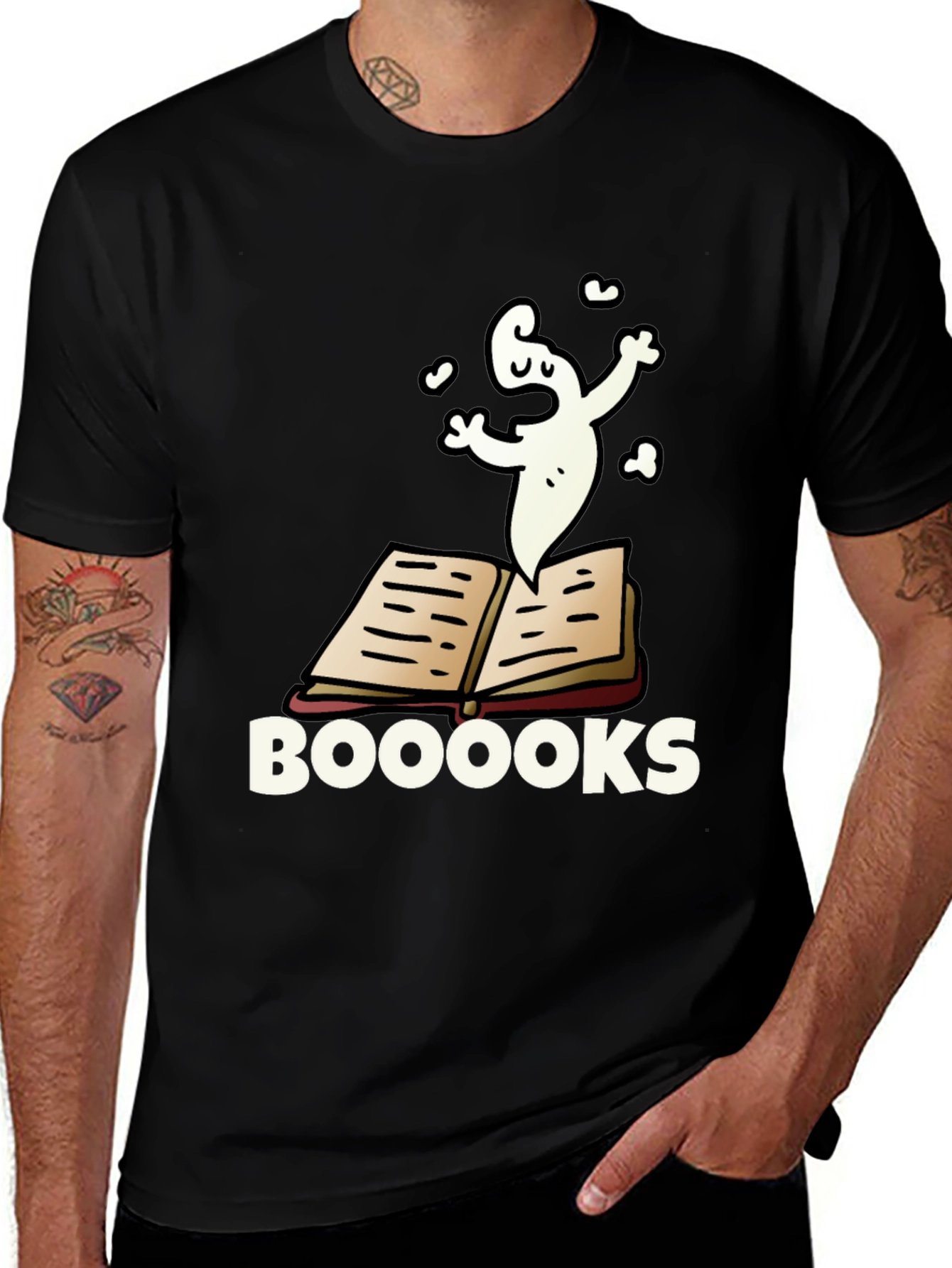 Booooks T-Shirt - Funny Ghost Reading Tee