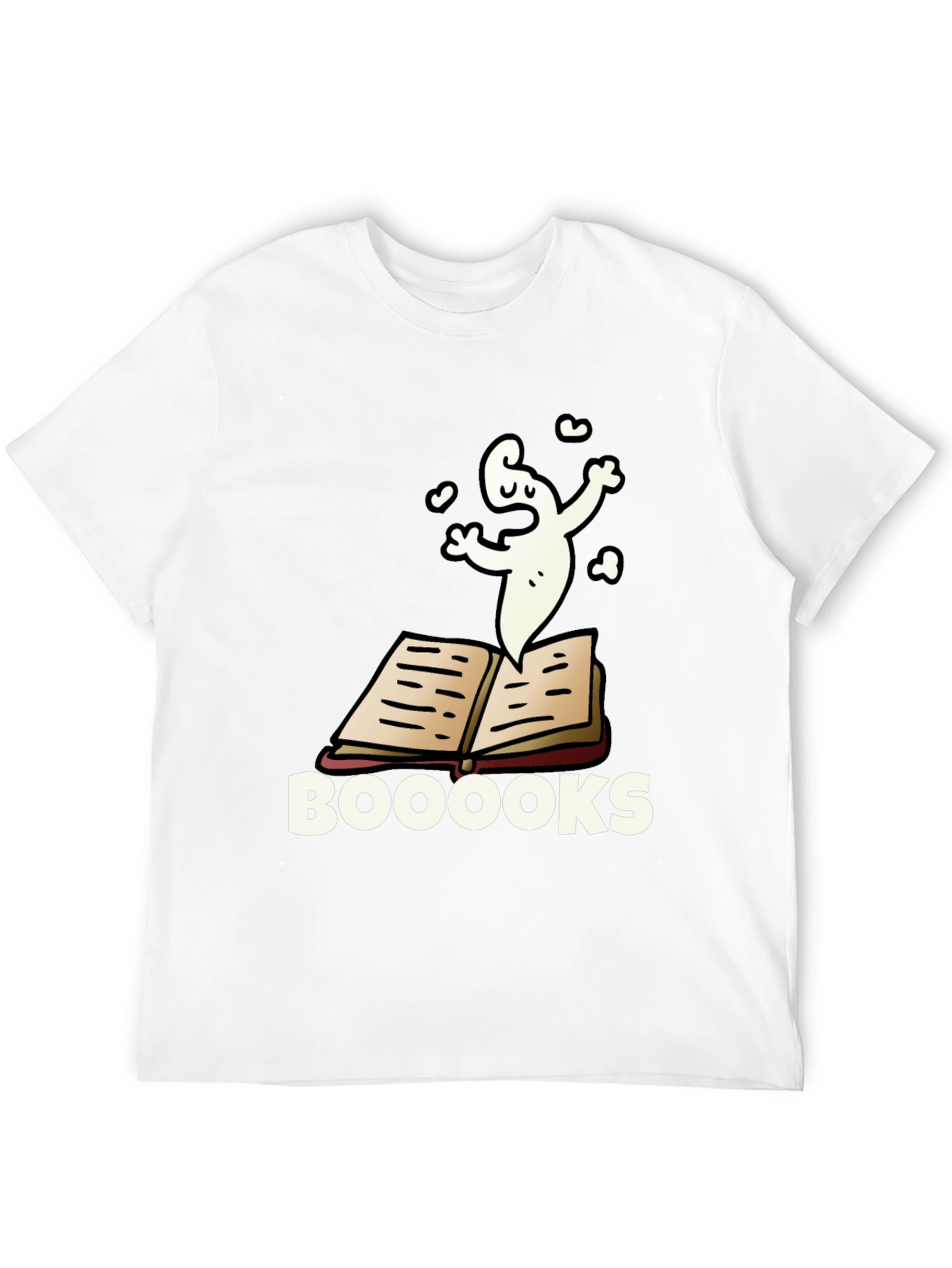 Booooks T-Shirt - Funny Ghost Reading Tee