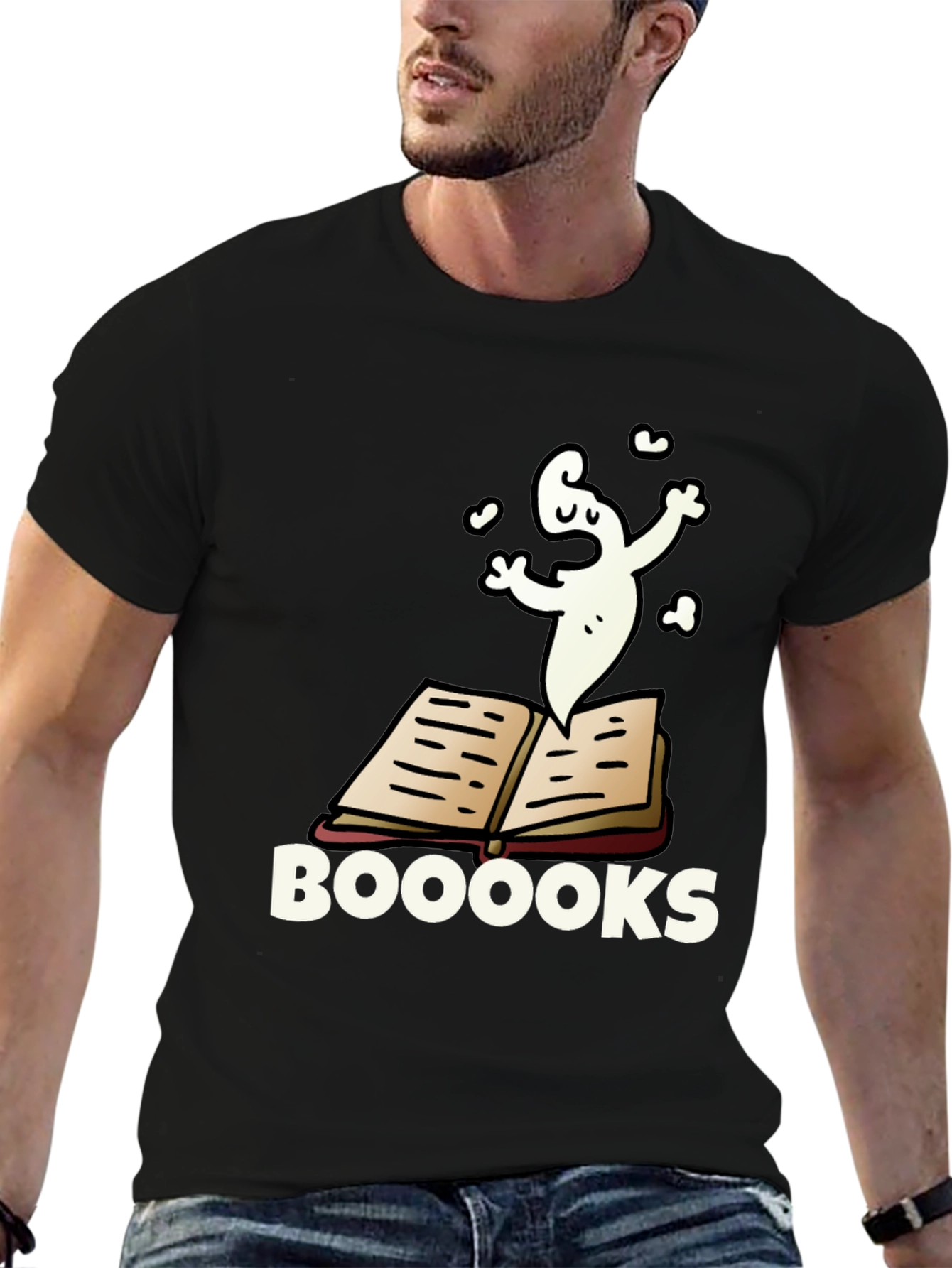 Booooks T-Shirt - Funny Ghost Reading Tee