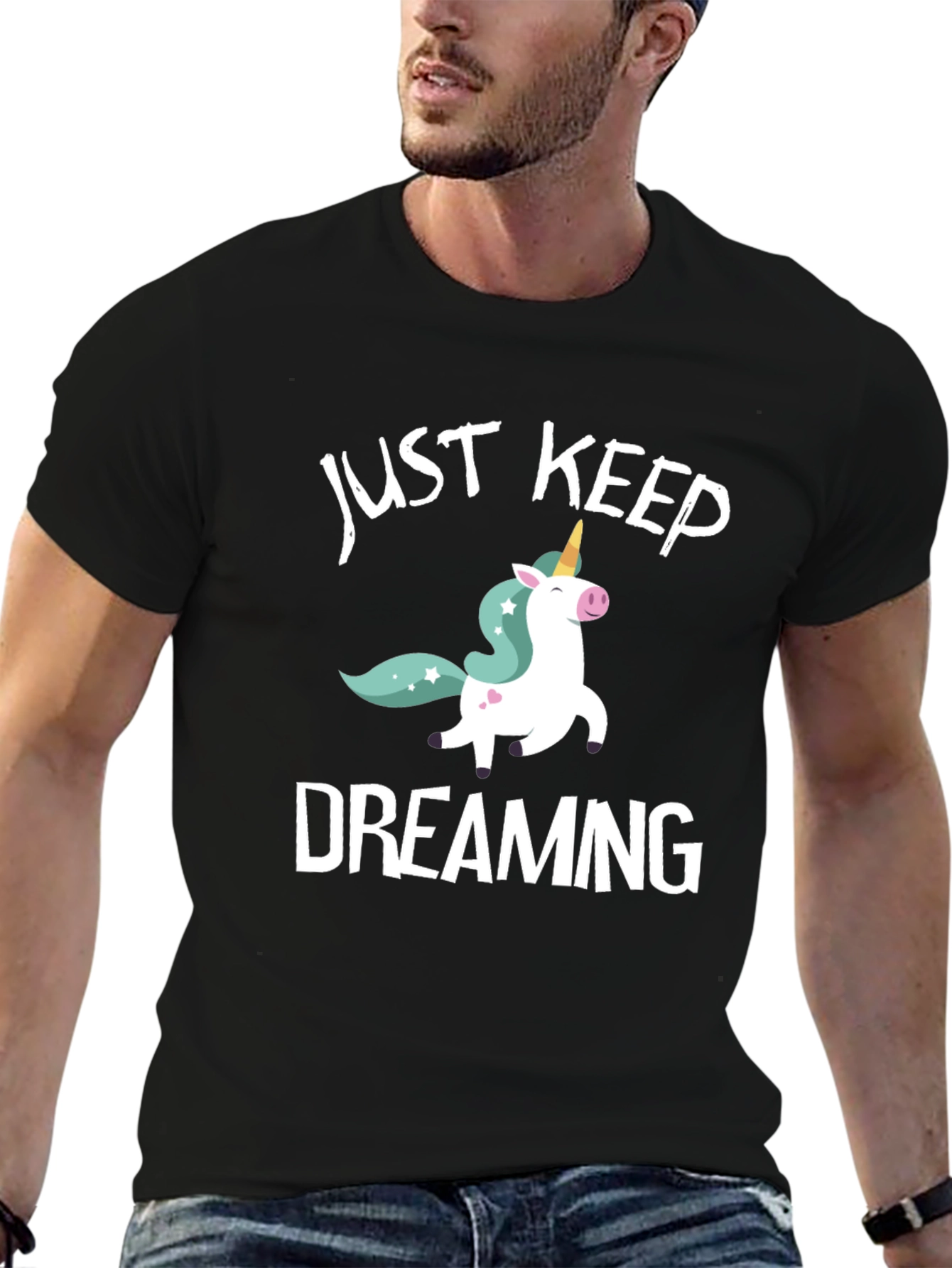 Just Keep Dreaming Unicorn Graphic T-Shirt