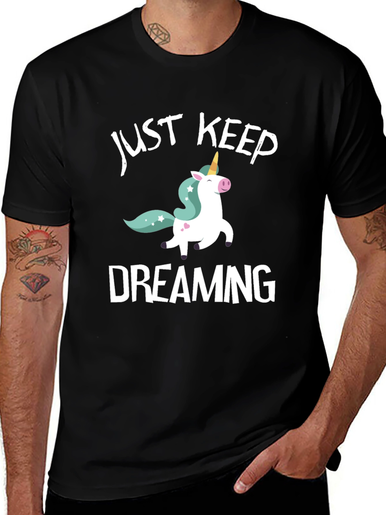 Just Keep Dreaming Unicorn Graphic T-Shirt