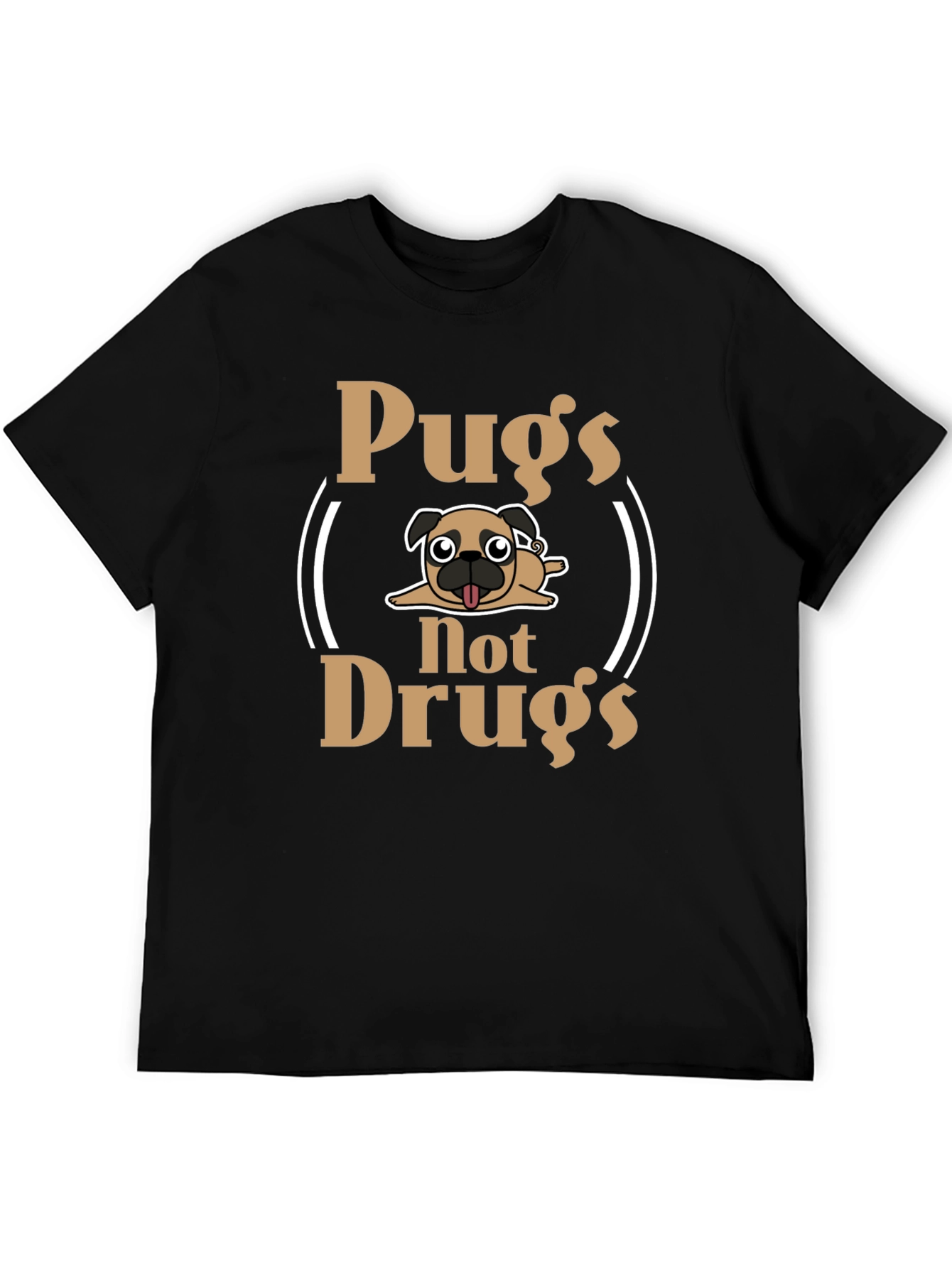 Pugs Not Drugs Funny Graphic Tee
