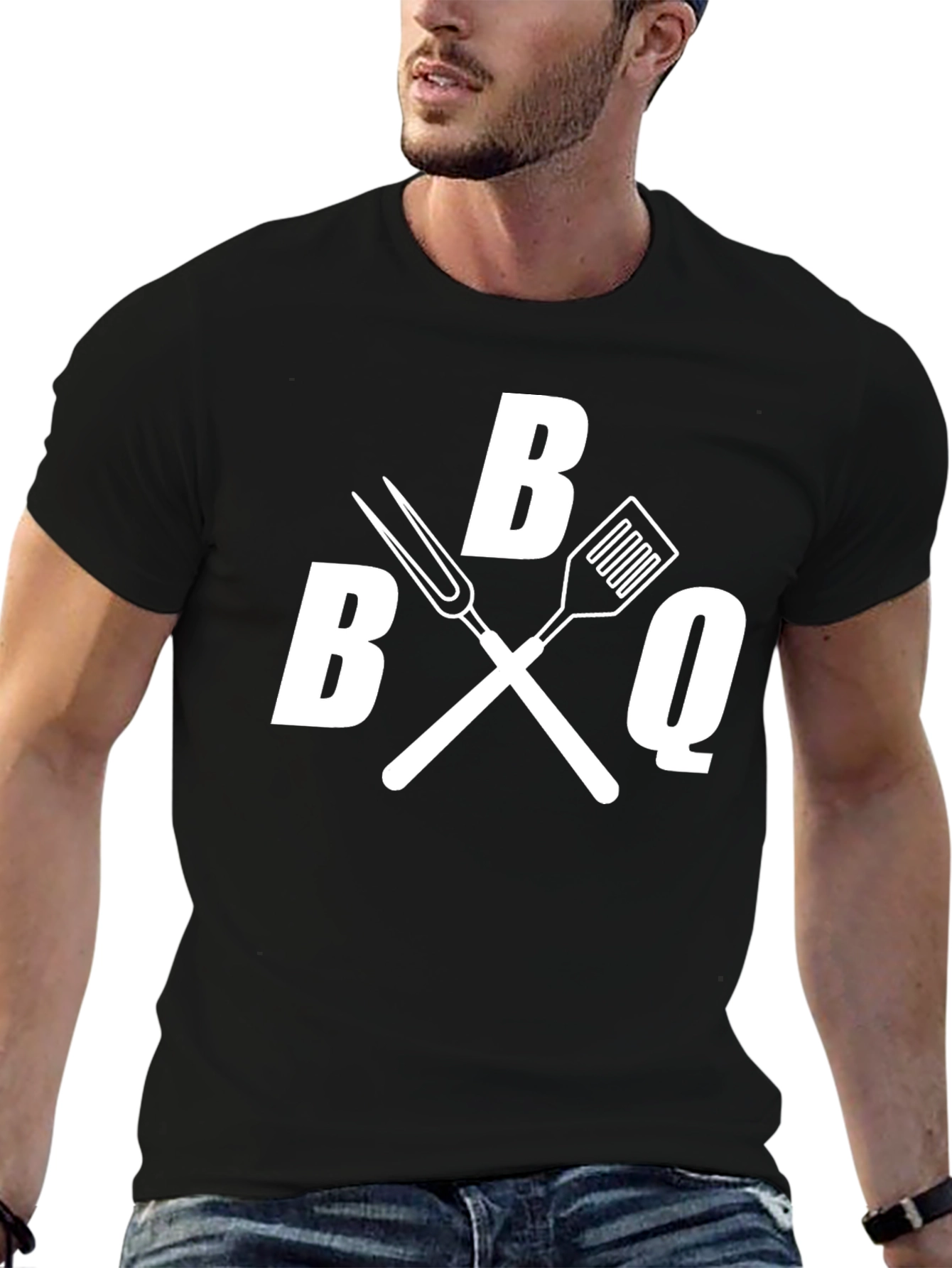 BBQ T-Shirt - Grilling Utensil Graphic Tee - Black