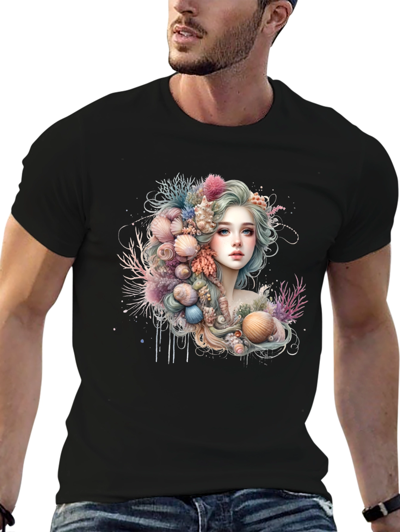 Seashell Mermaid Graphic T-Shirt