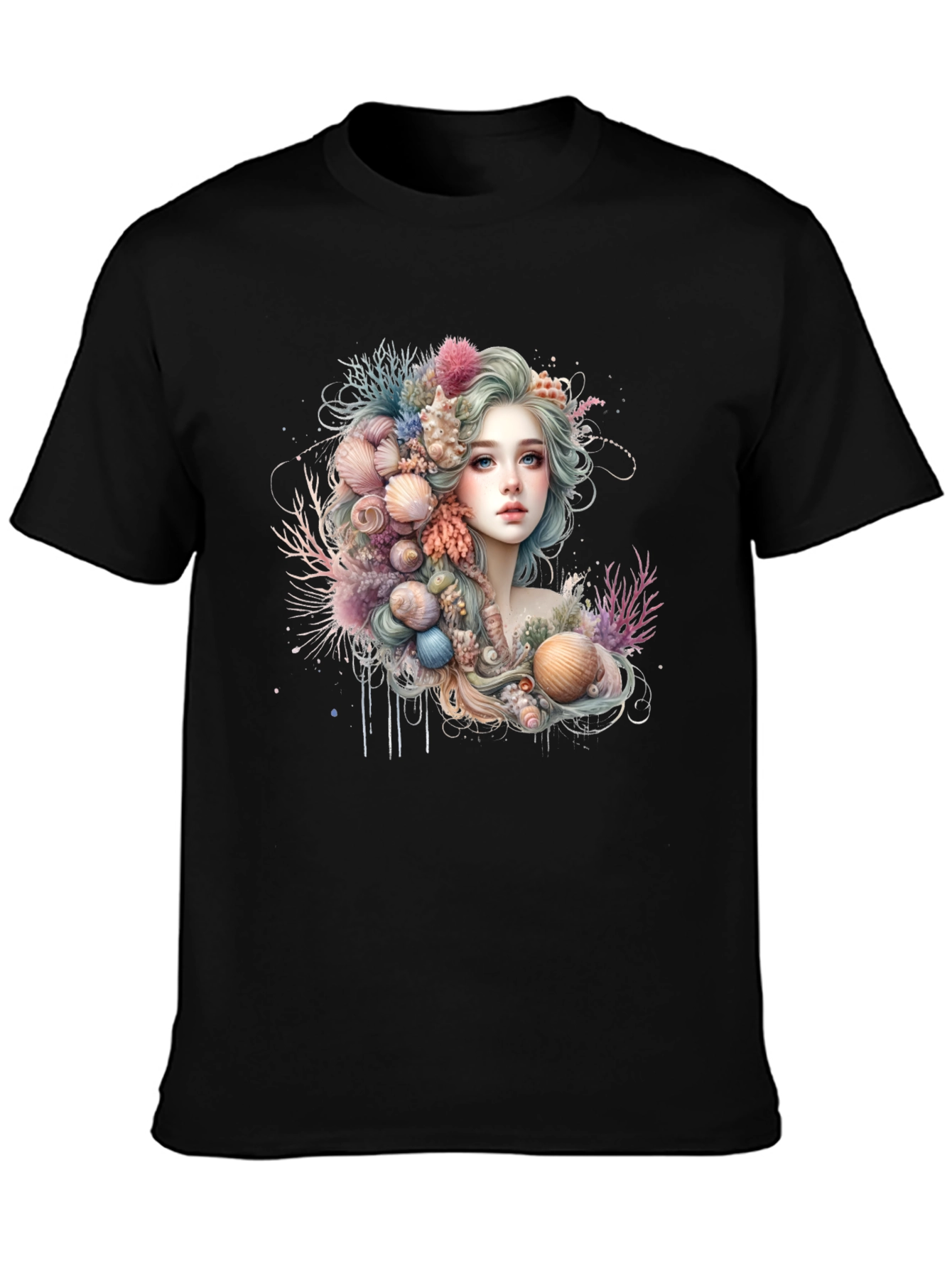 Seashell Mermaid Graphic T-Shirt
