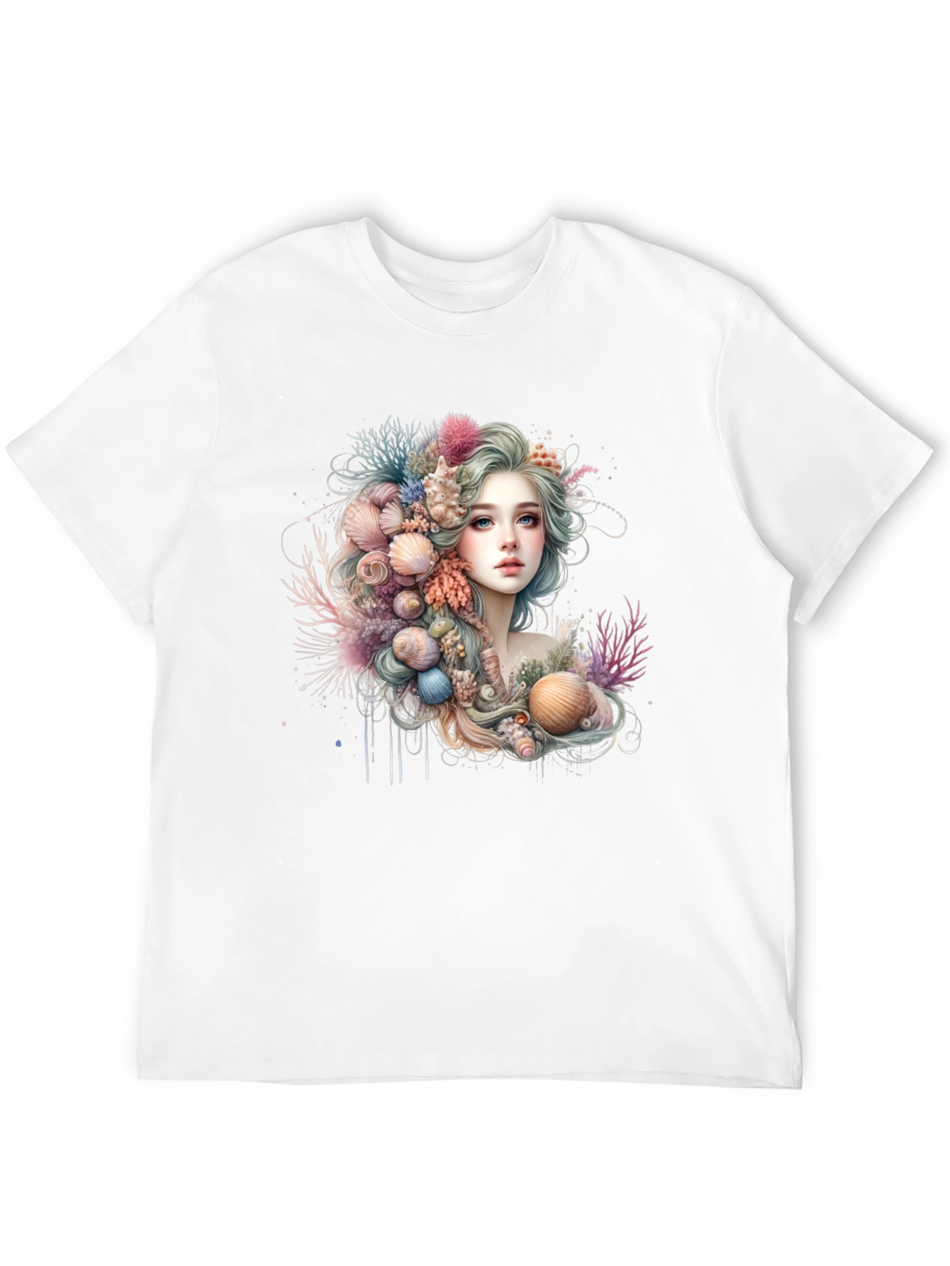 Seashell Mermaid Graphic T-Shirt