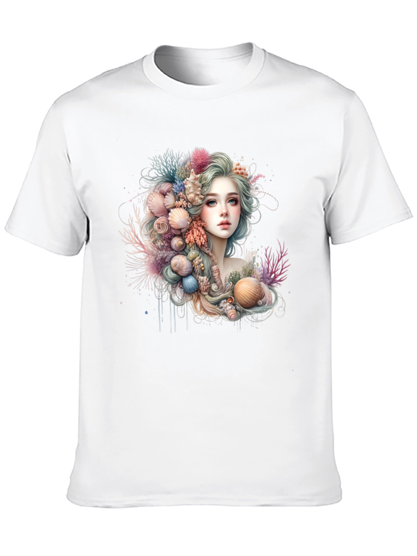 Seashell Mermaid Graphic T-Shirt
