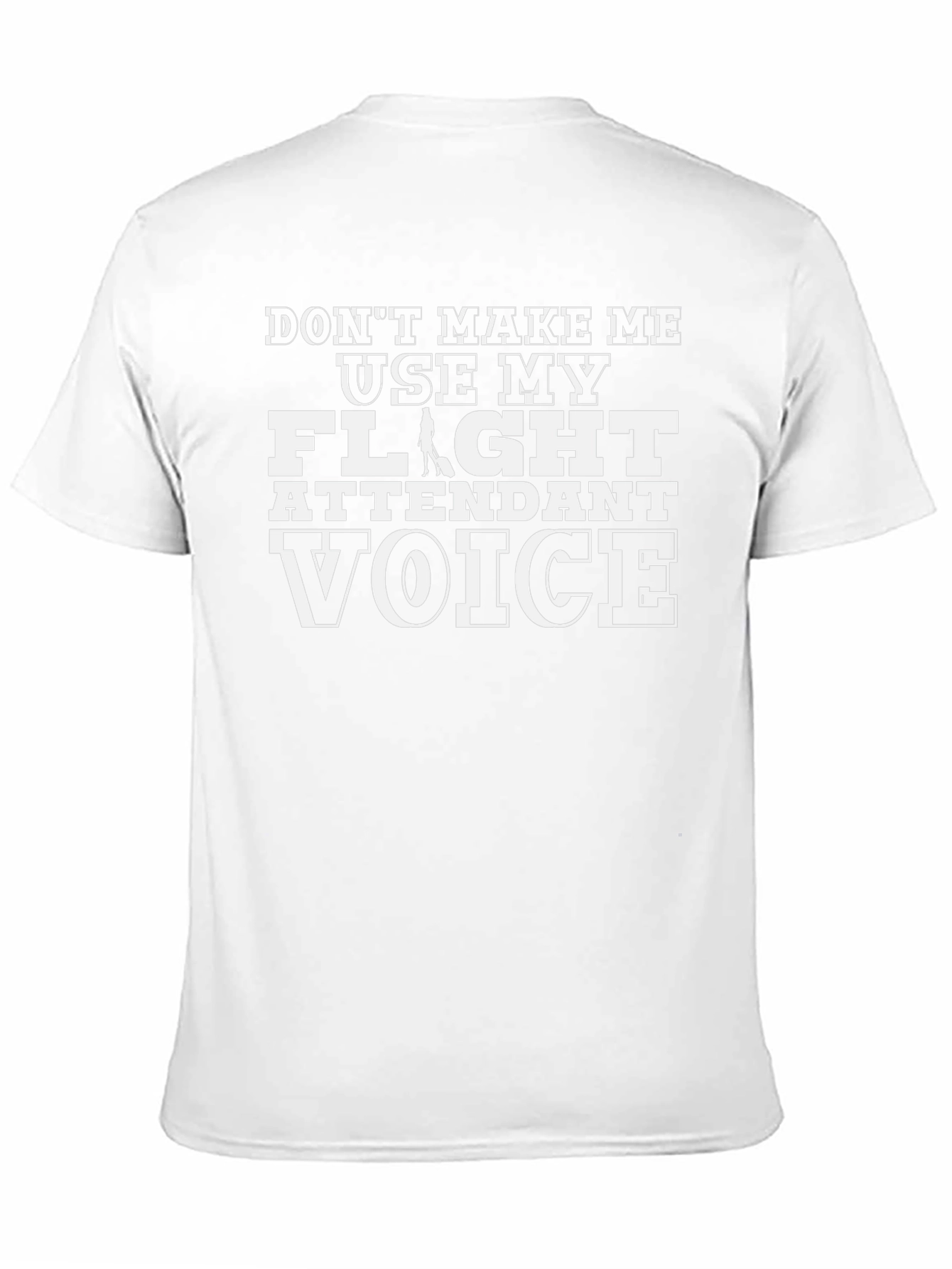 Flight Attendant Voice Black T-Shirt Funny Airline Crew Tee