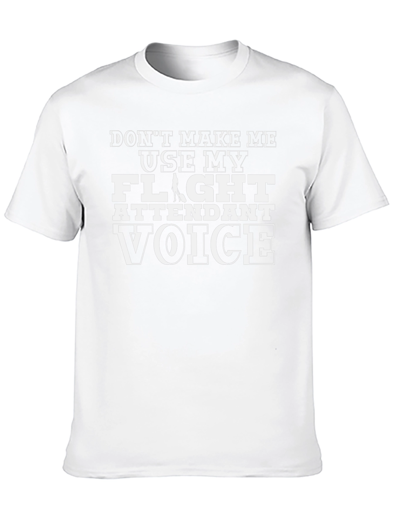 Flight Attendant Voice Black T-Shirt Funny Airline Crew Tee