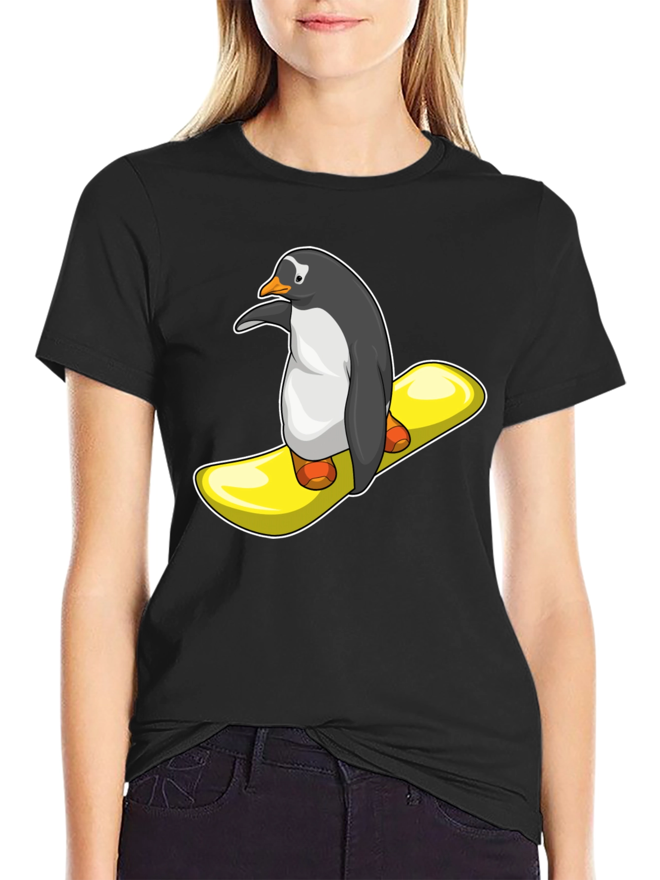Penguin Snowboard T-Shirt - Unique Graphic Tee