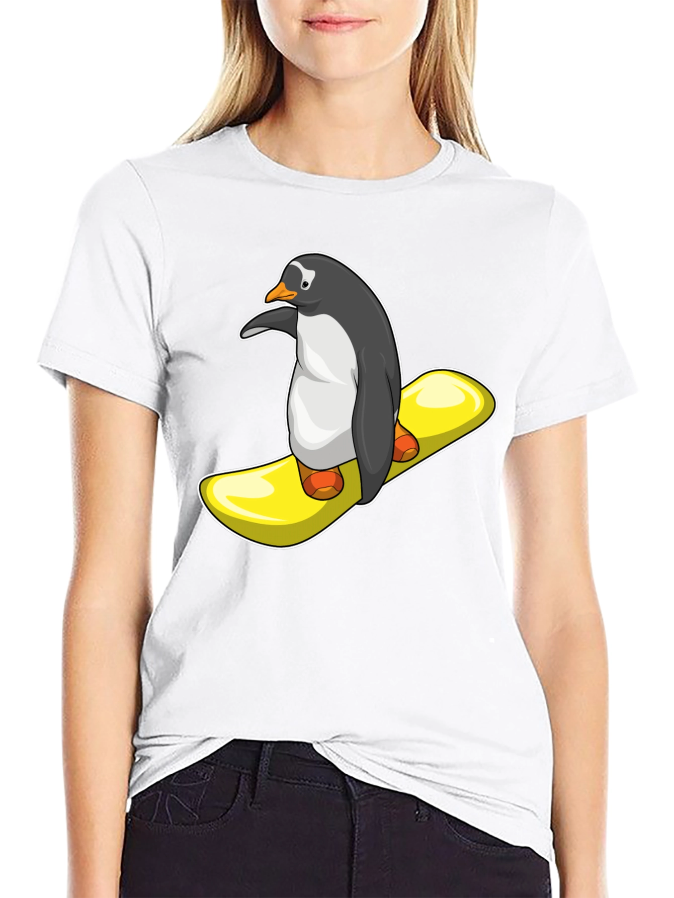 Penguin Snowboard T-Shirt - Unique Graphic Tee