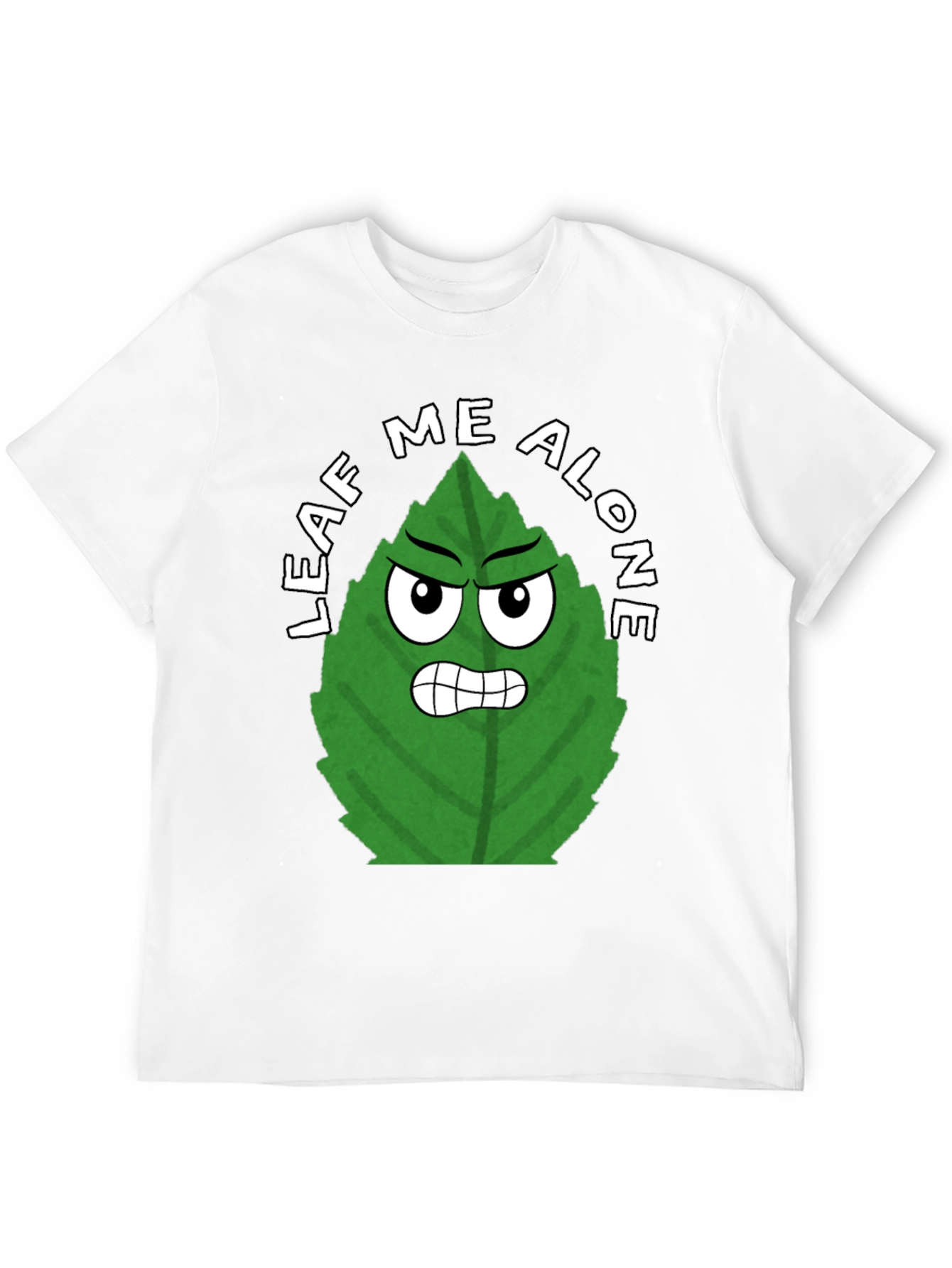 Leaf Me Alone Funny Graphic Tee - Black