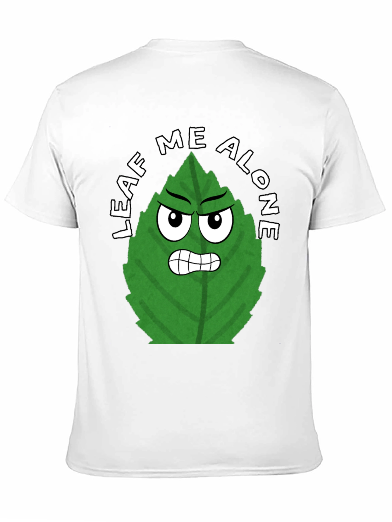 Leaf Me Alone Funny Graphic Tee - Black