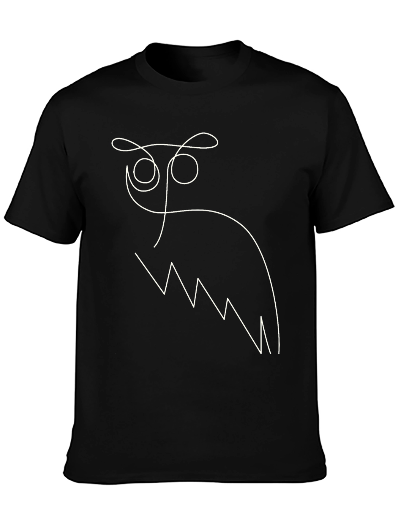 Abstract Owl Graphic T-Shirt - Black