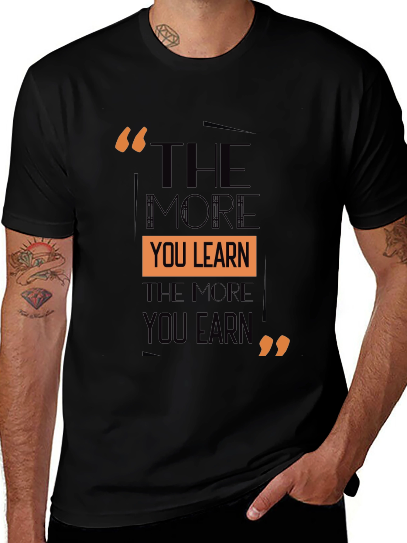 The More You Learn Graphic Tee - Black