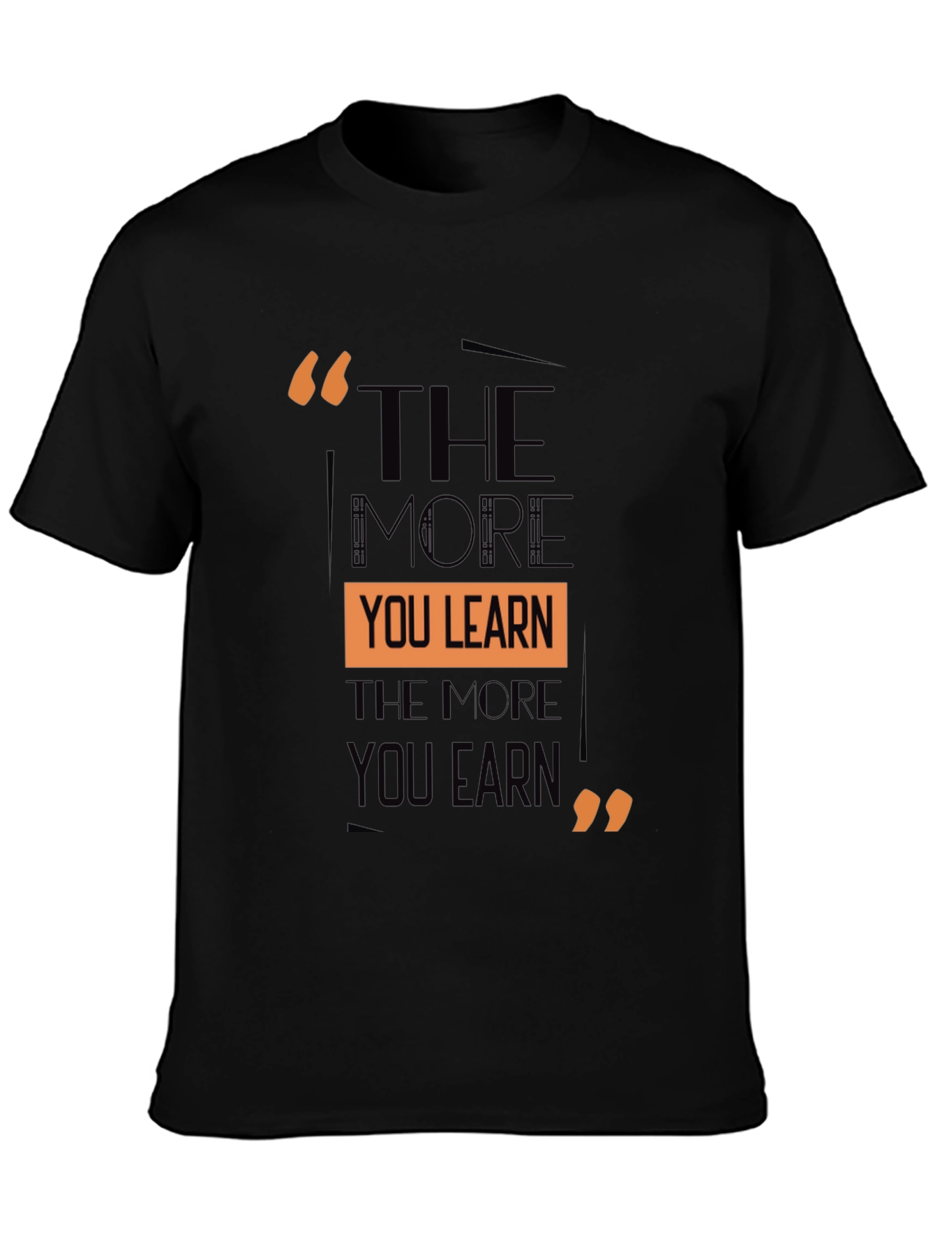 The More You Learn Graphic Tee - Black