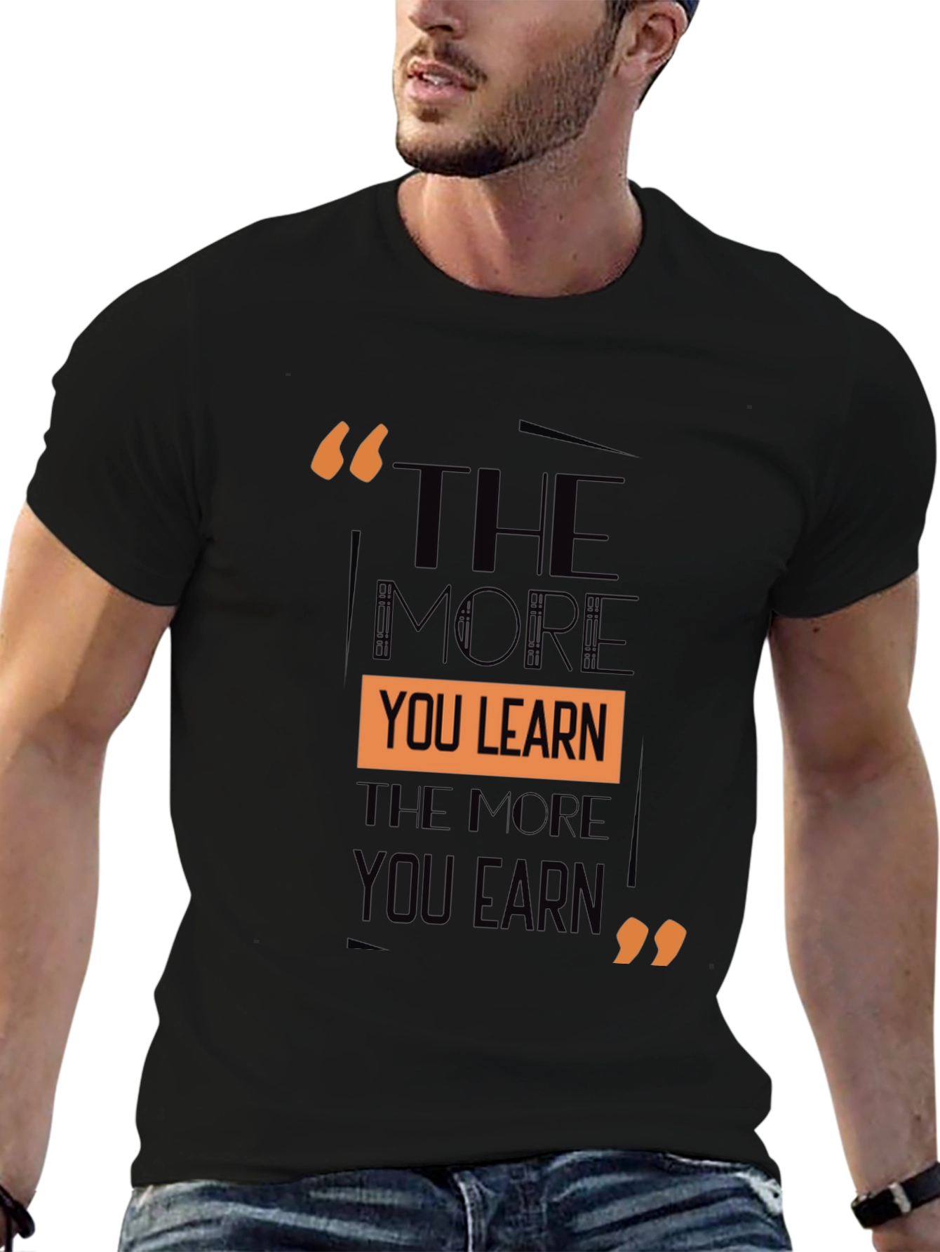 The More You Learn Graphic Tee - Black