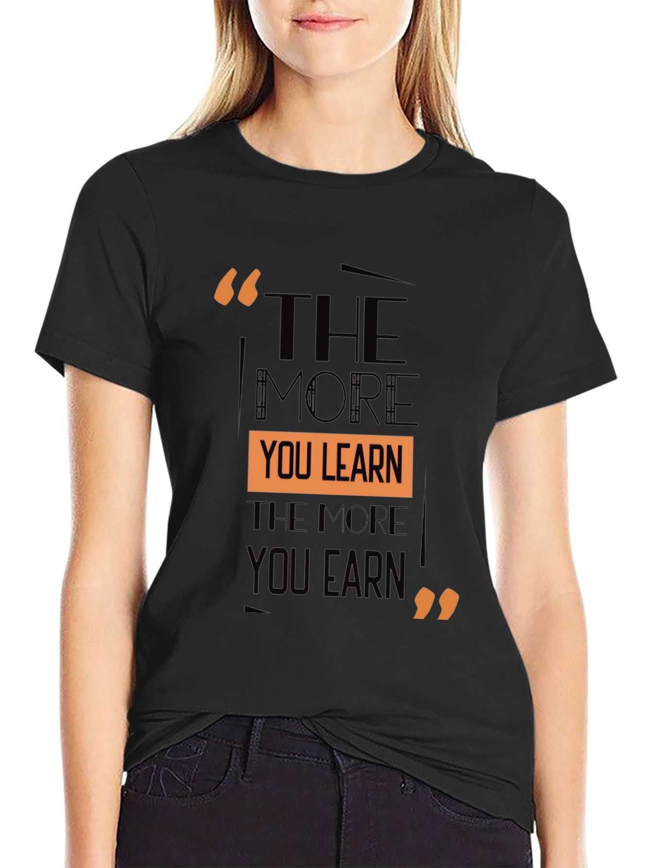 The More You Learn Graphic Tee - Black