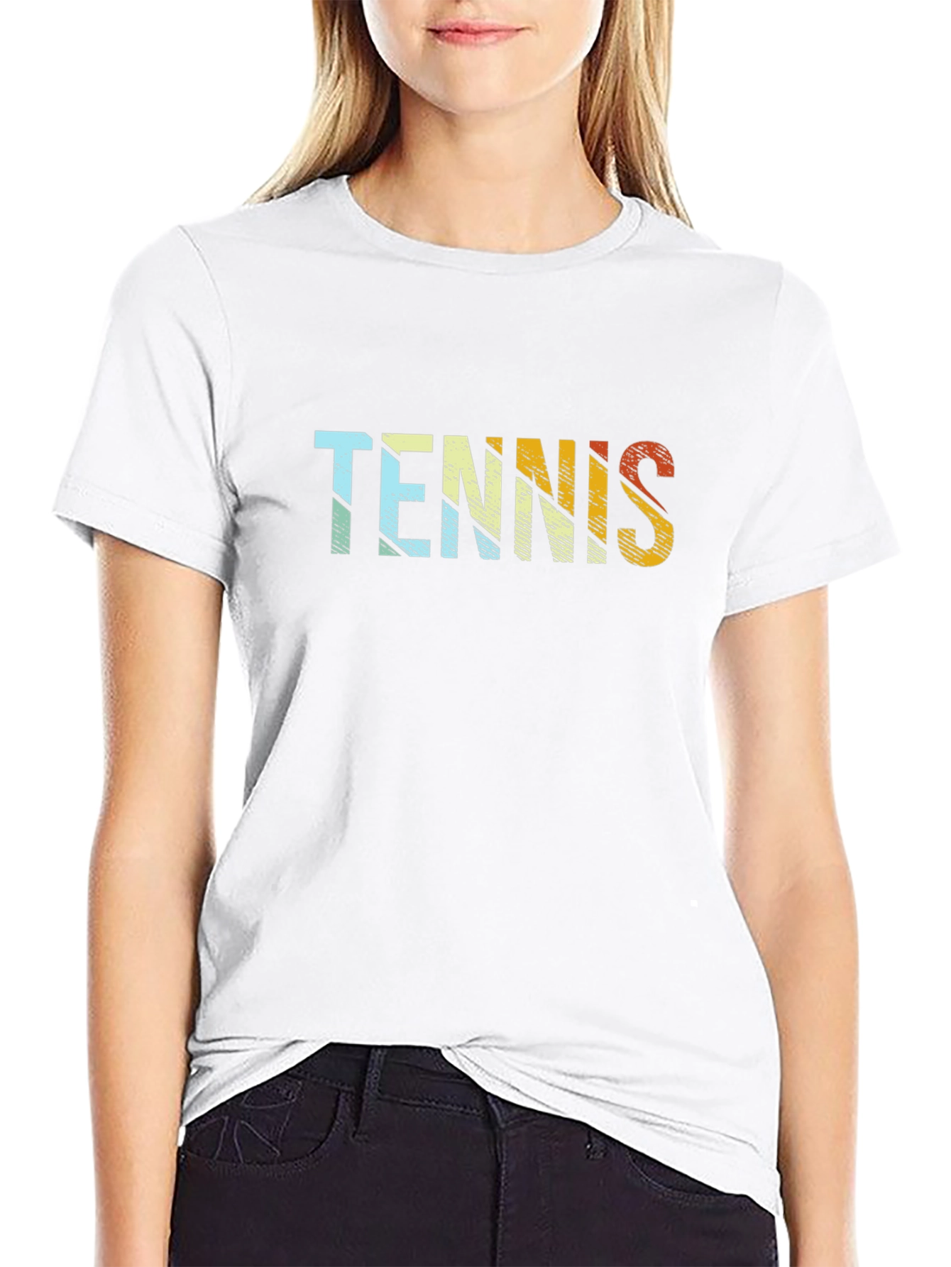 Retro Tennis Graphic T-Shirt - Black