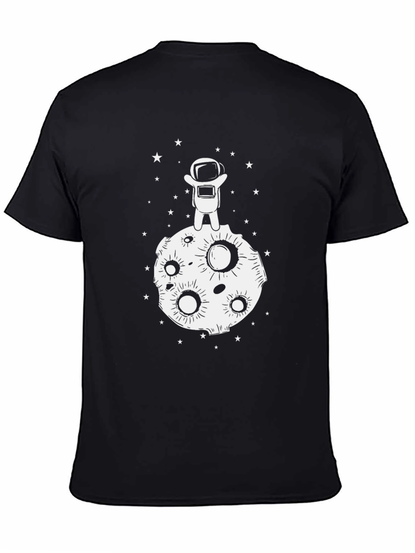 Astronaut Moon Landing Black T-Shirt