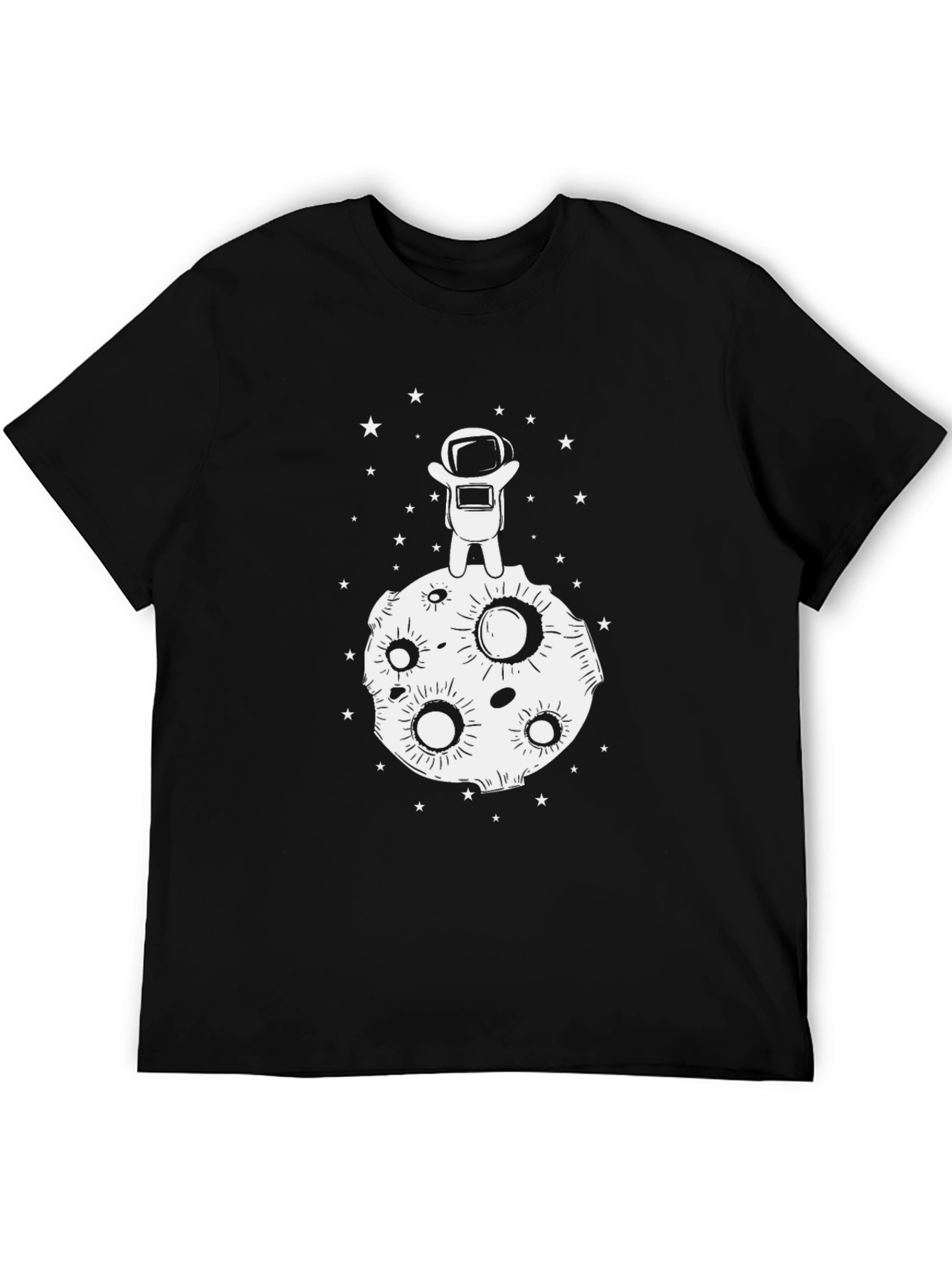 Astronaut Moon Landing Black T-Shirt