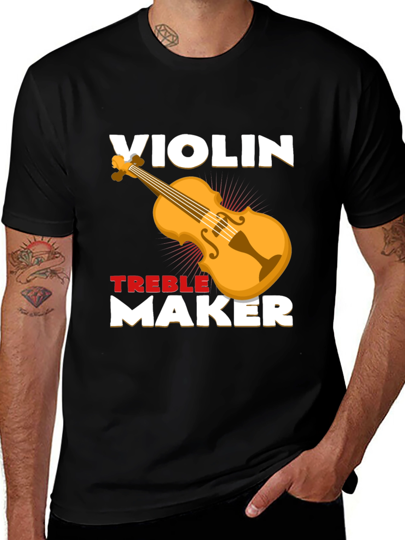 Violin Treble Maker Graphic Tee - Music Lover T-Shirt