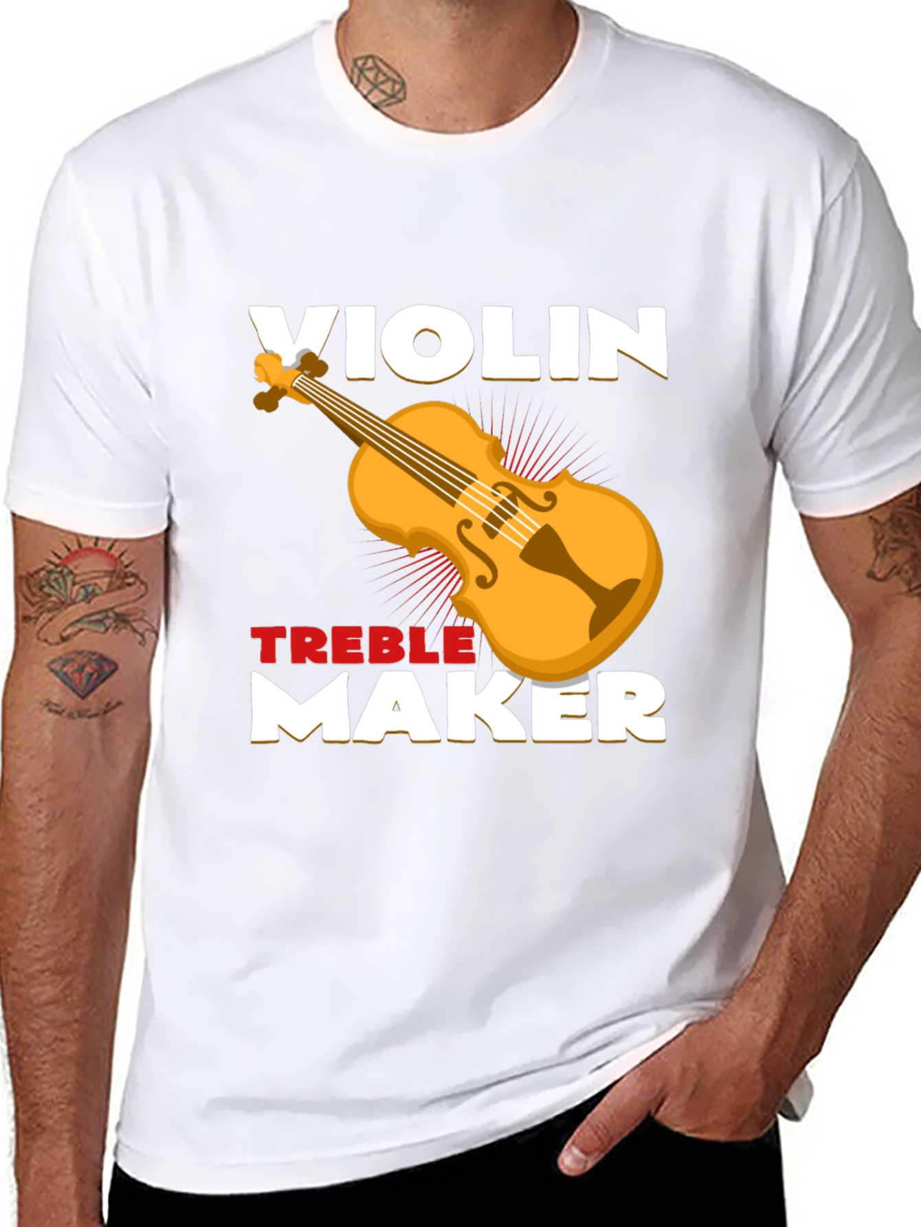 Violin Treble Maker Graphic Tee - Music Lover T-Shirt