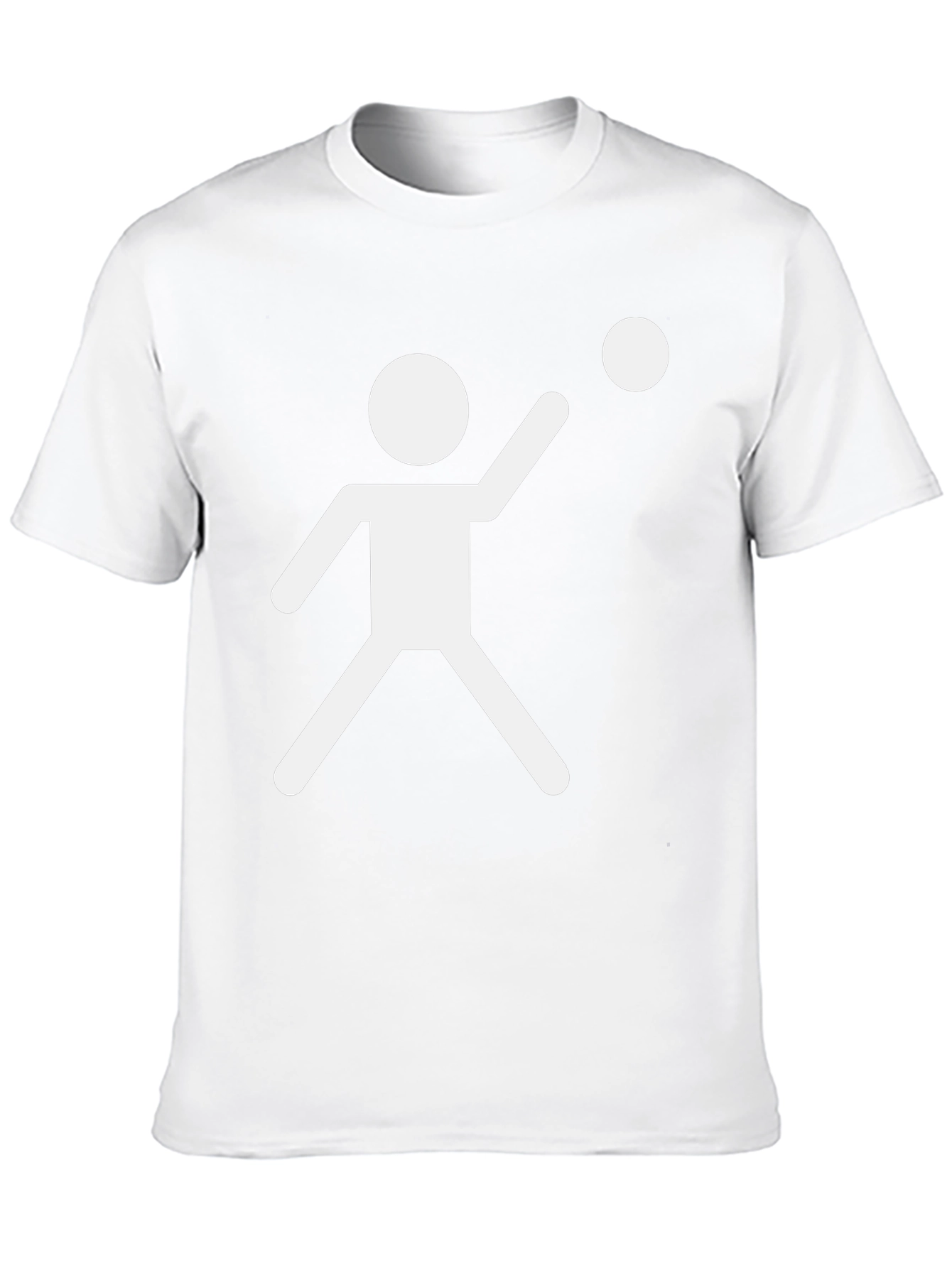 Minimalist Stick Figure Throwing Ball Black T-Shirt