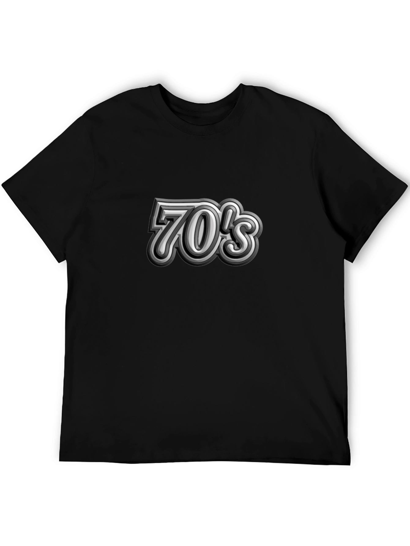 Retro 70s Style Graphic Tee - Black