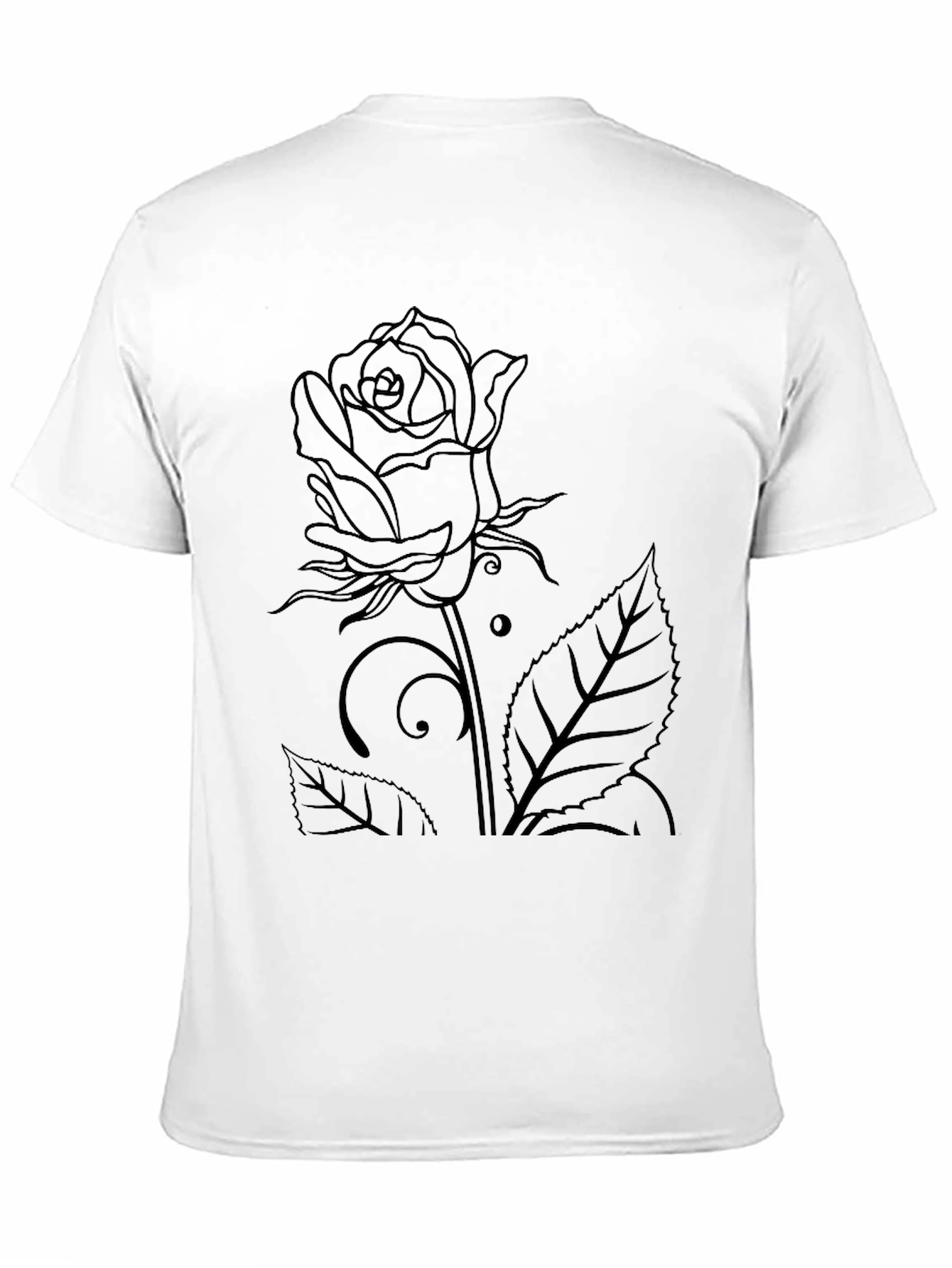 Black Rose Outline Graphic Tee