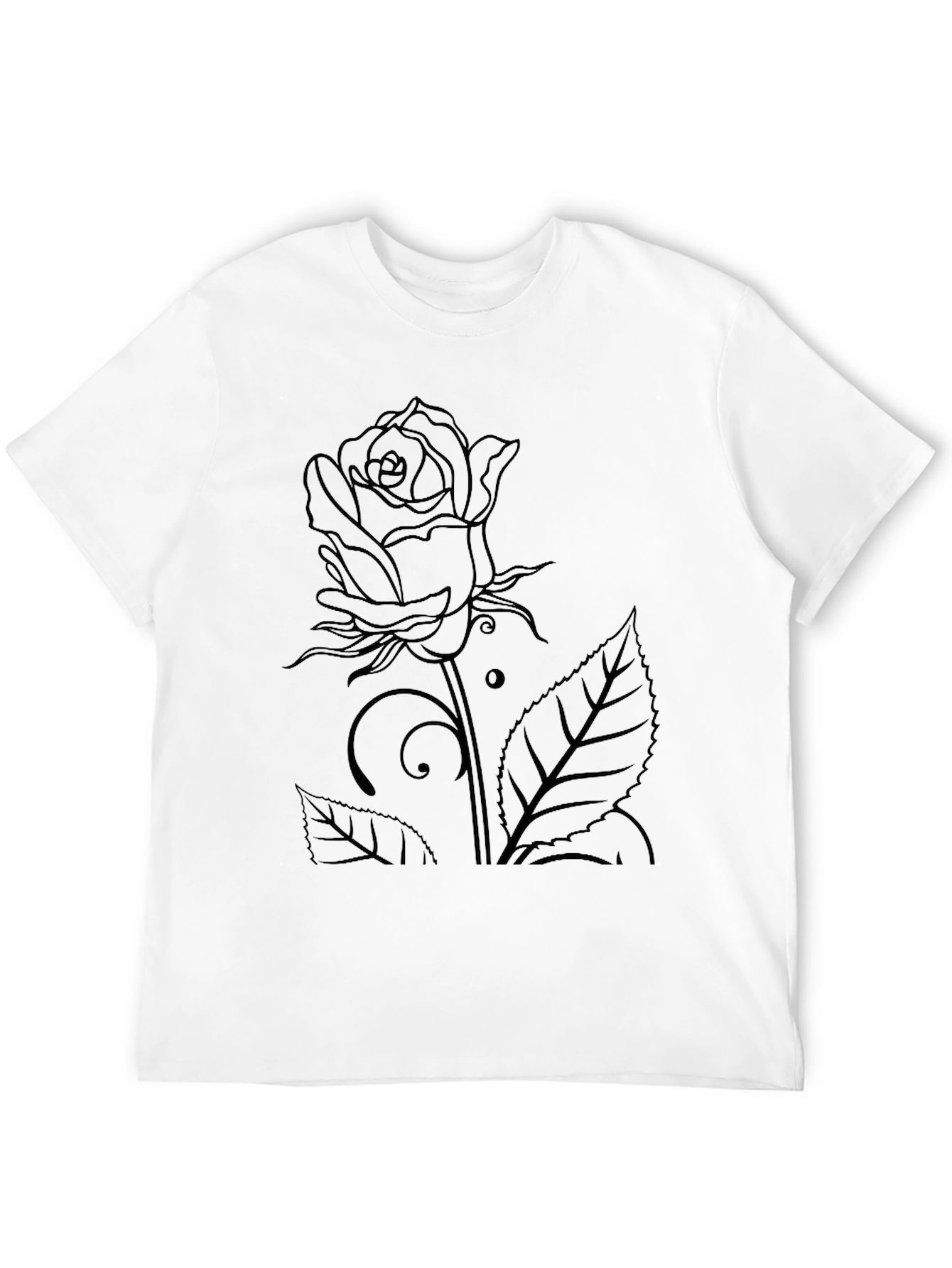 Black Rose Outline Graphic Tee